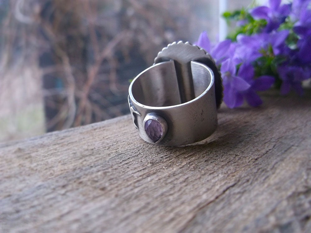 The Healer Ring - Hummingbird Holly Chalcedony Ring 9.5 US