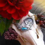 Baby Deer Necklace - Bambi Sleeping Beauty Turquoise Necklace
