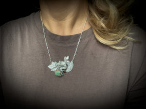 The Sleepig Fox Necklace - Royston Turquoise & Amber