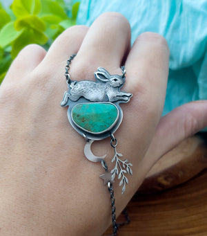 The Rabbit & Turquoise Lariat Necklace II
