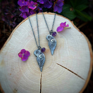 The Barn Owl & Amethyst Necklace