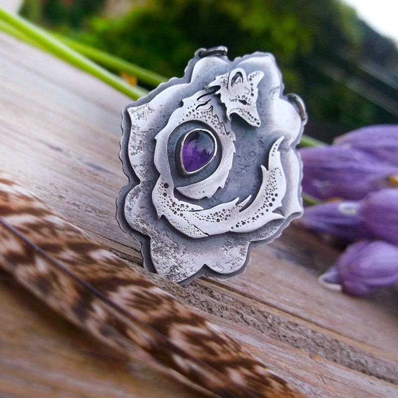 Fox & Amethyst Necklace