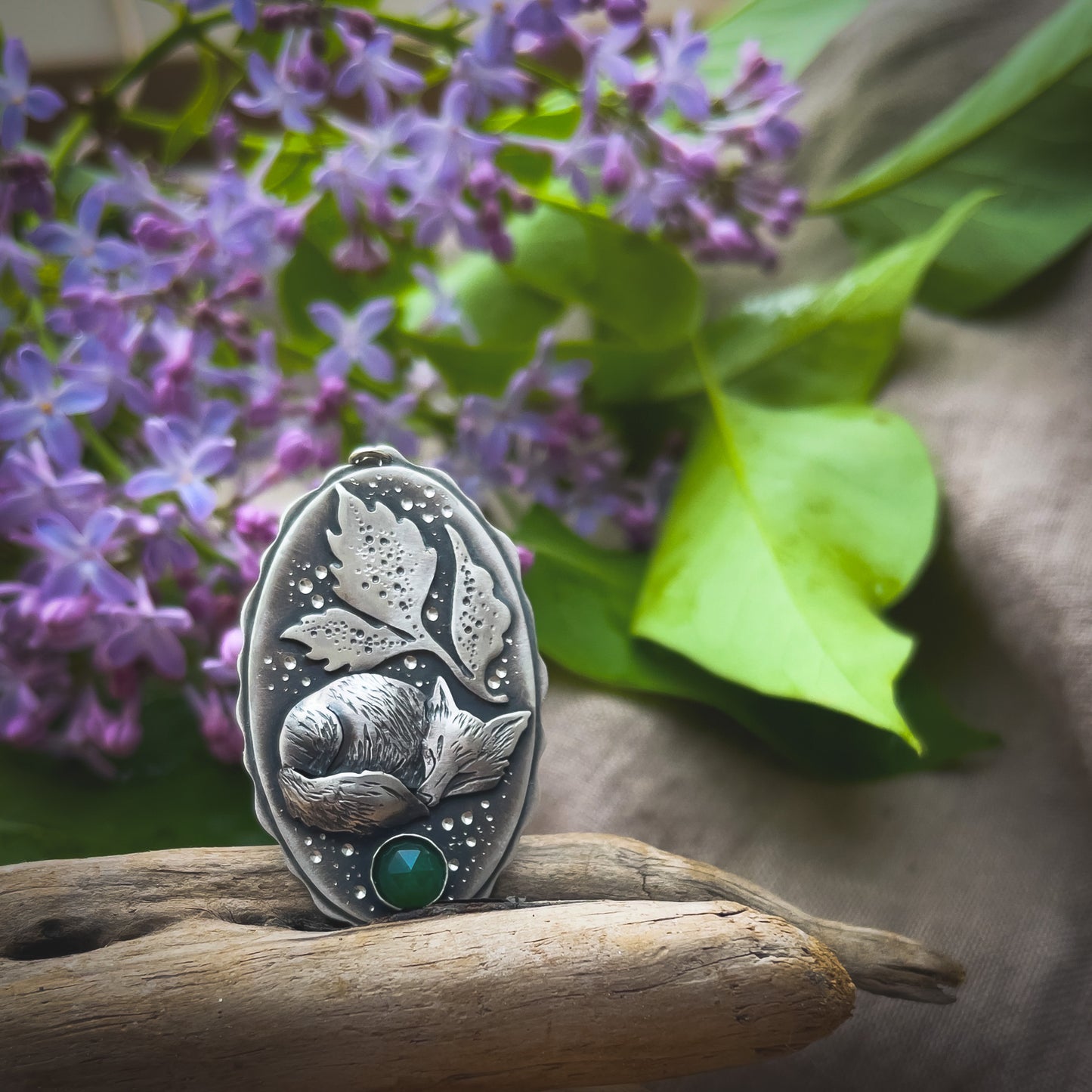 The Sleepig Fox Necklace II- Aventurine