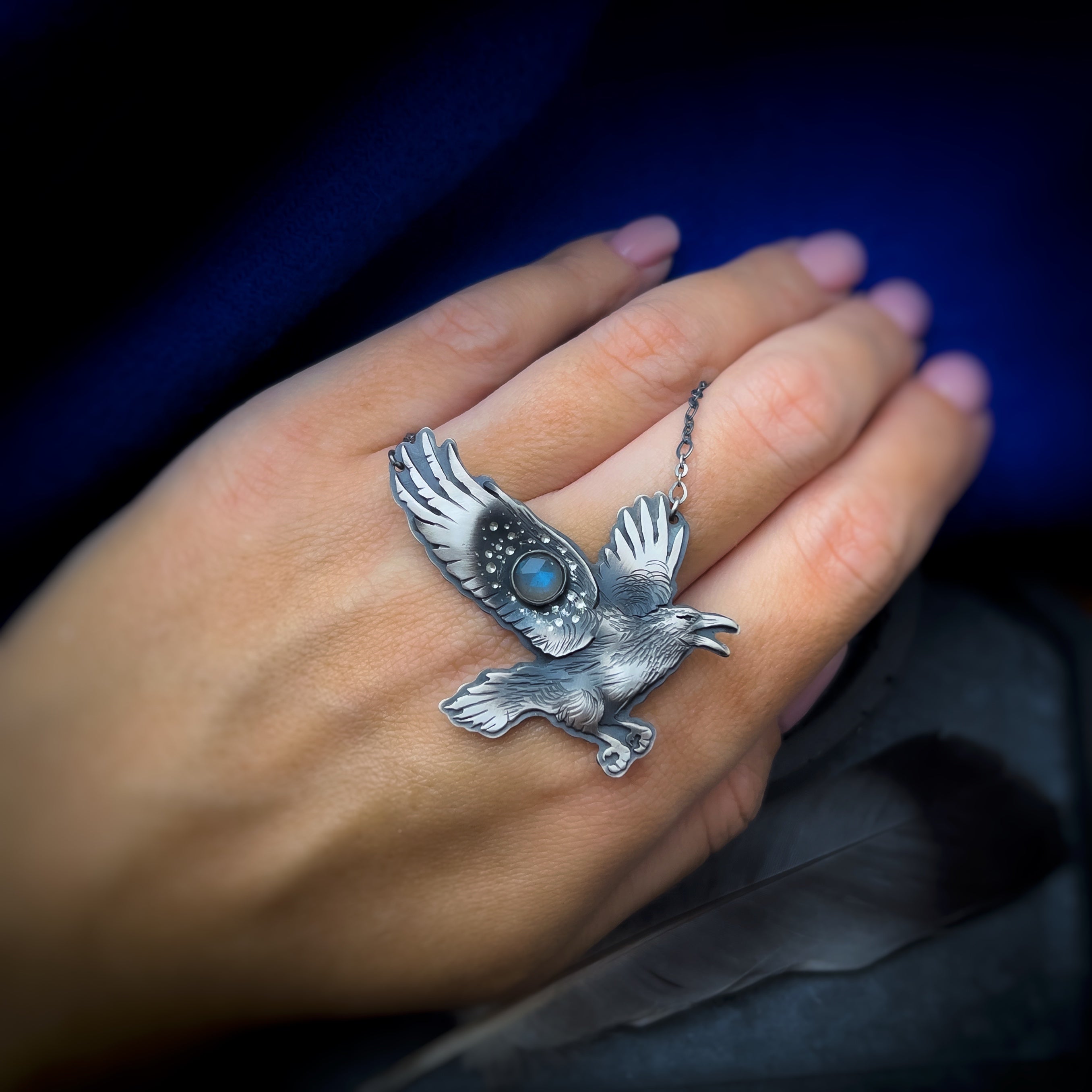 The Raven & The Blue Moon Necklace