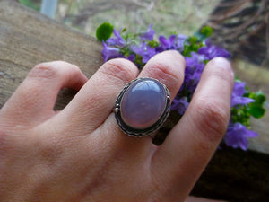 The Healer Ring - Hummingbird Holly Chalcedony Ring 9.5 US