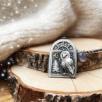 The Dreamy Window Necklace - Barn Owl & Chalcedony