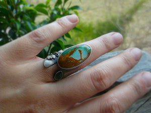 Woodland Ring - Royston Turquoise & Serpentine Ring