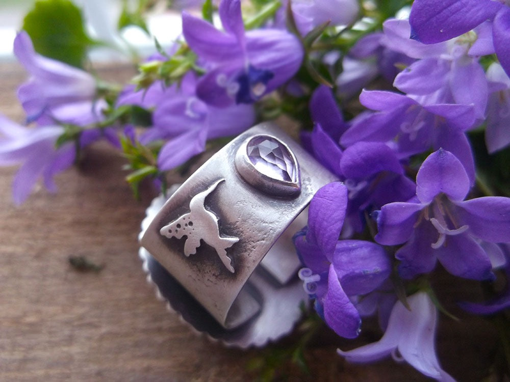 The Healer Ring - Hummingbird Holly Chalcedony Ring 9.5 US