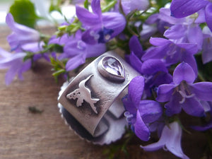 The Healer Ring - Hummingbird Holly Chalcedony Ring 9.5 US