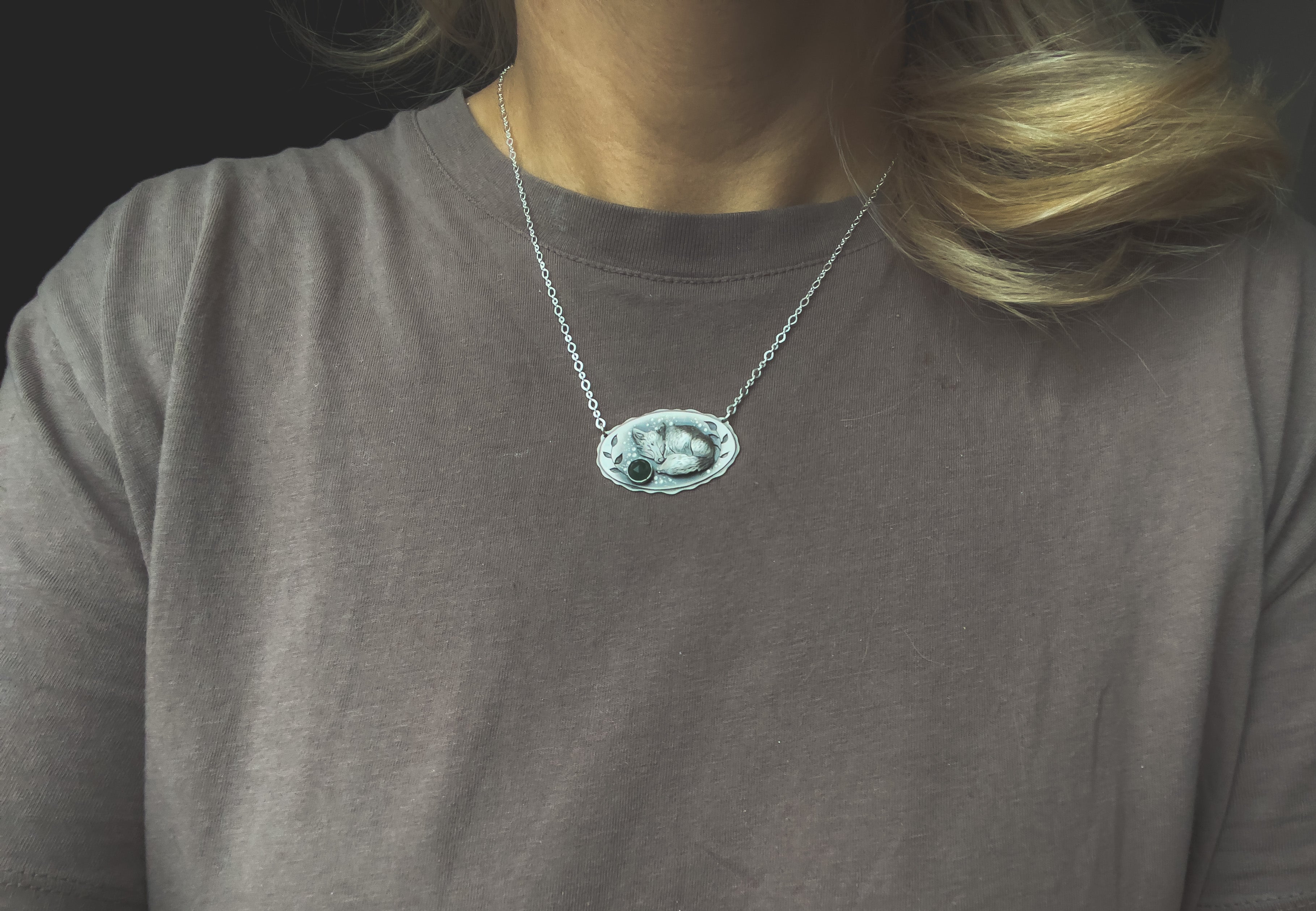 The Sleepig Fox Necklace I - Aventurine