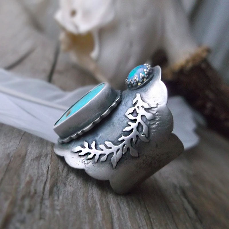 Flora Saddle Ring - Opal & Turquoise Ring.