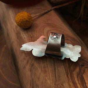 The Night Bee Ring with Baltic Amber 7.5 US