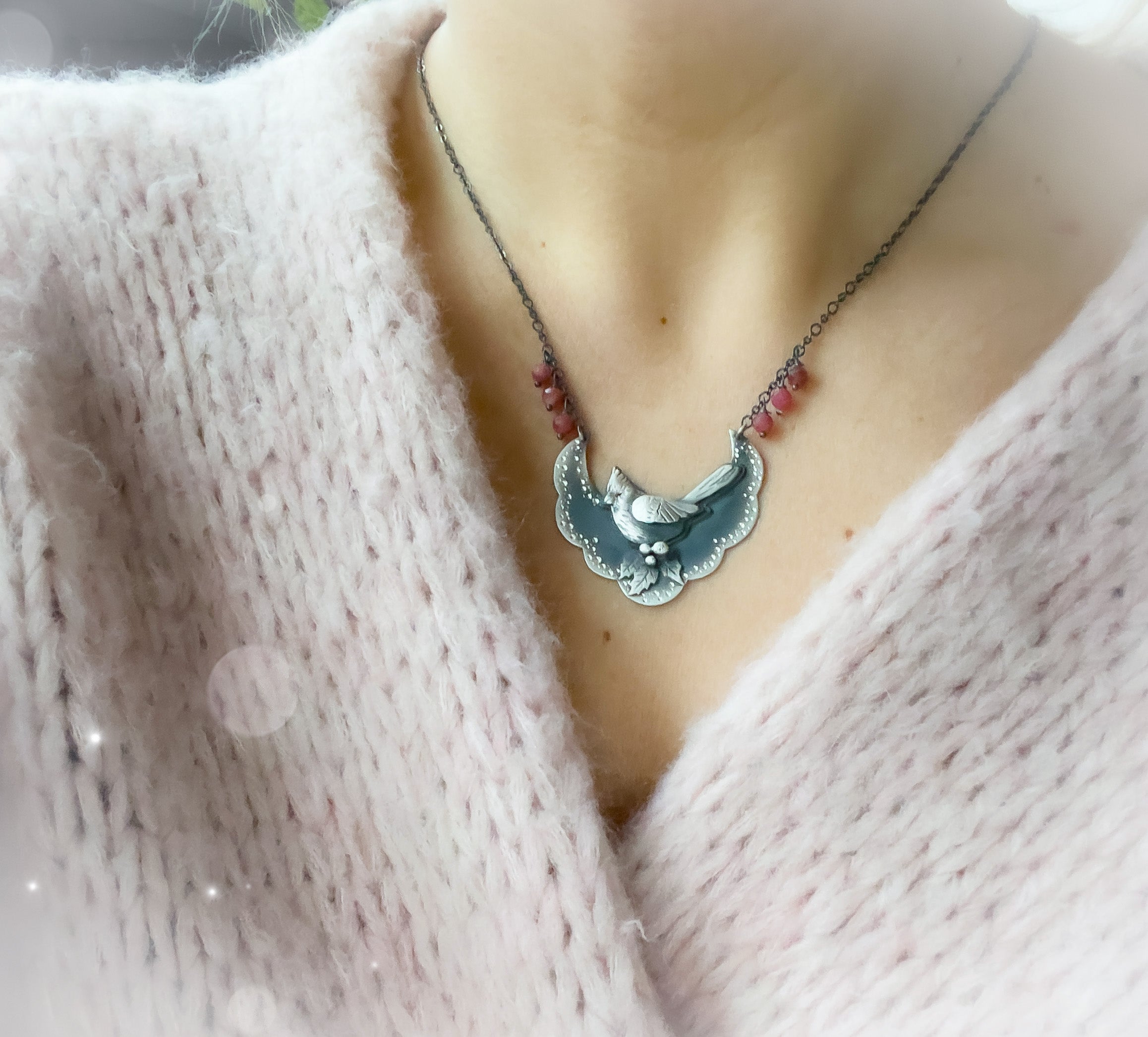 The Red Cardinal Bib Necklace