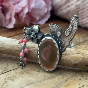 The Barn Owl & Pink Moon Necklace