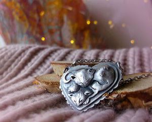 Friends Necklace - Cats, Moon and Stars Necklace