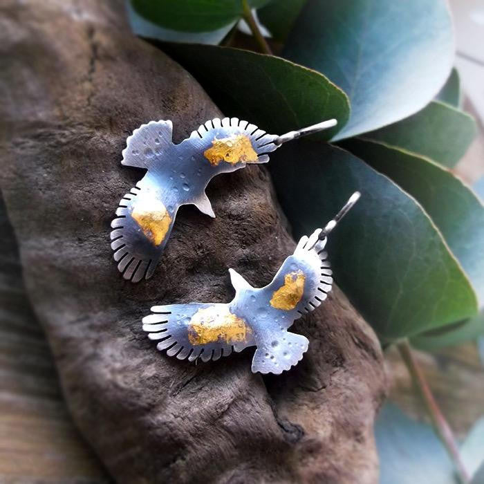 Sacred Wings Earrings - Keum Boo Eagle Earrings