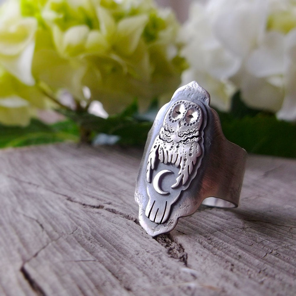 The Barred Owl Ring 8.5 US