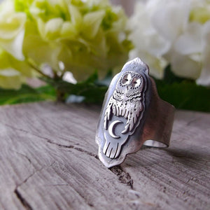 The Barred Owl Ring 8.5 US