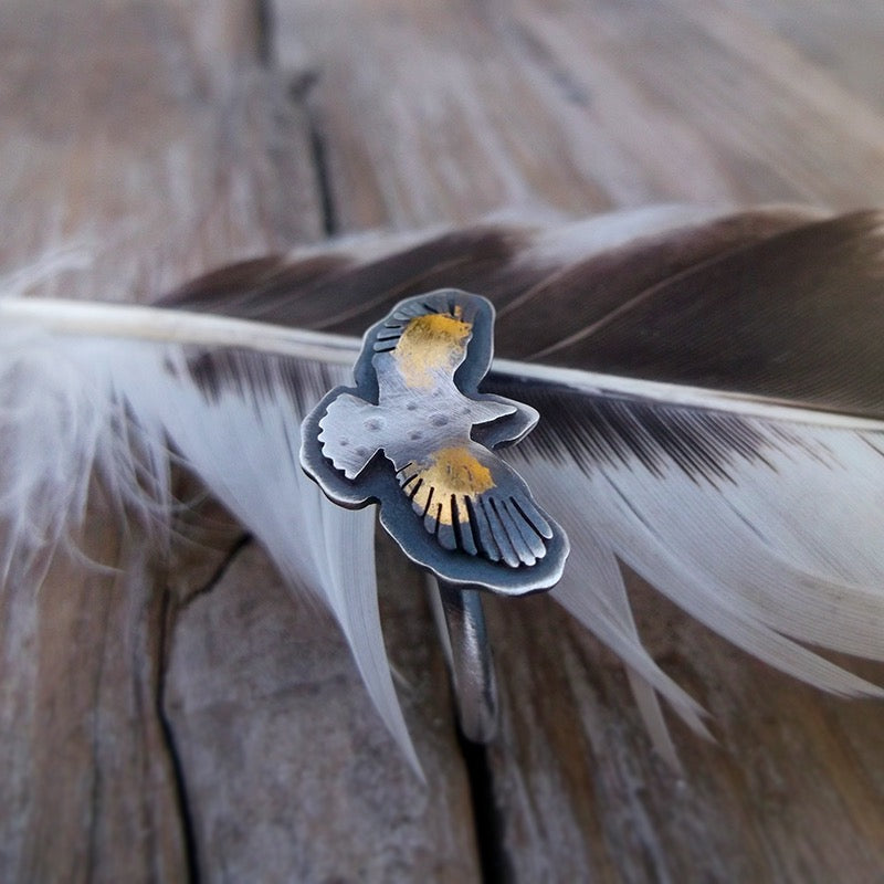 Sacred Wings Ring - Eagle Keum Boo Stackable Ring