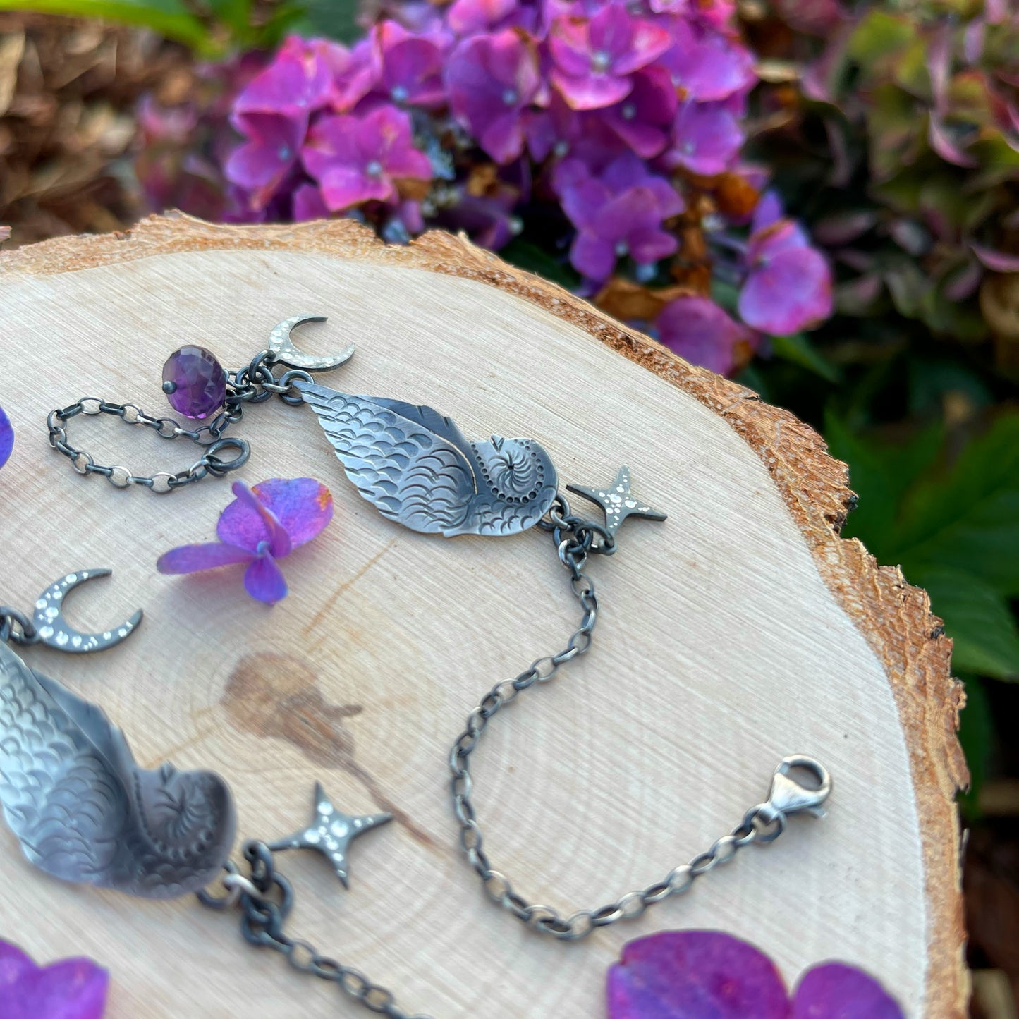 The Barn Owl & Amethyst Bracelet