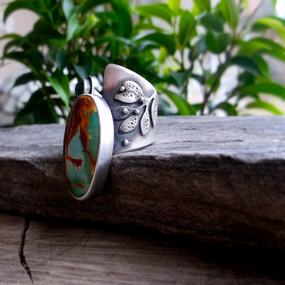 Woodland Ring - Royston Turquoise & Serpentine Ring