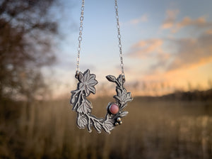 The Magnolia & Pink Peruvian Opal Necklace
