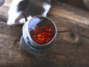 Amber Medicine Ring- Cognac Amber