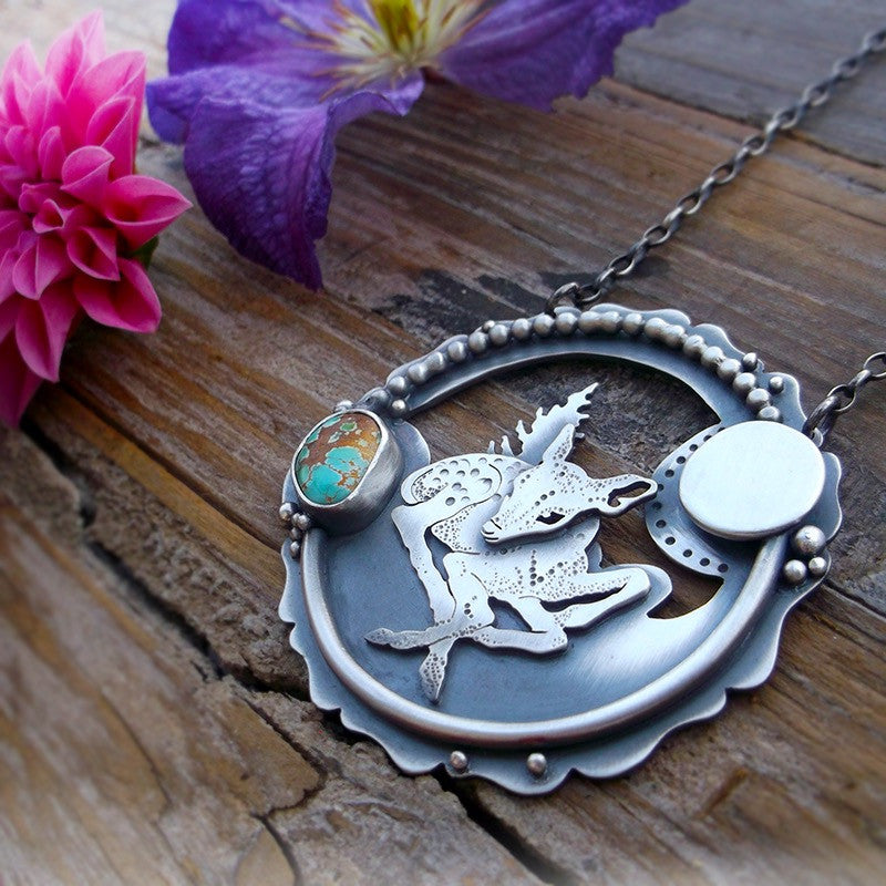Baby Deer Necklace - Bambi Royston Turquoise Necklace