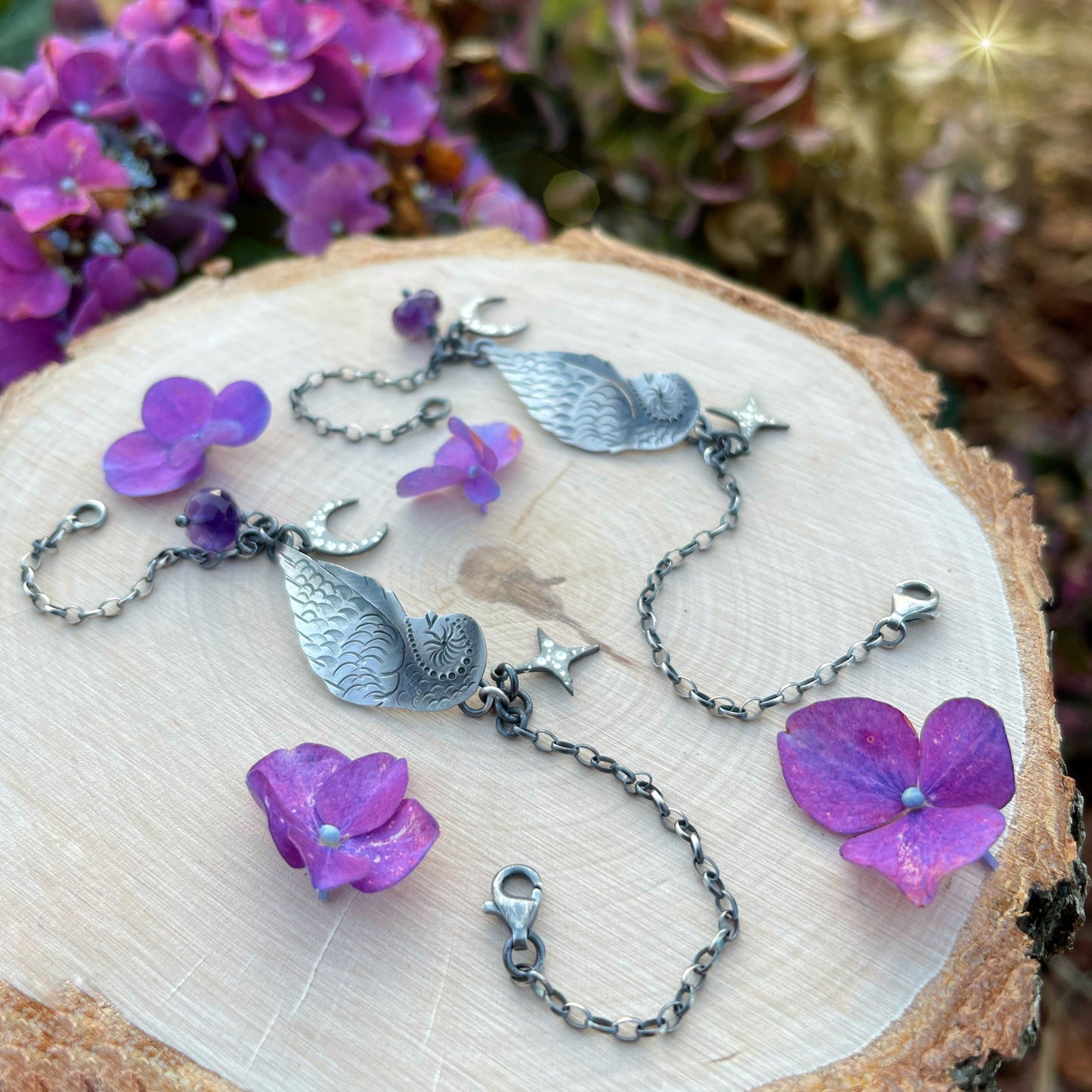 The Barn Owl & Amethyst Bracelet