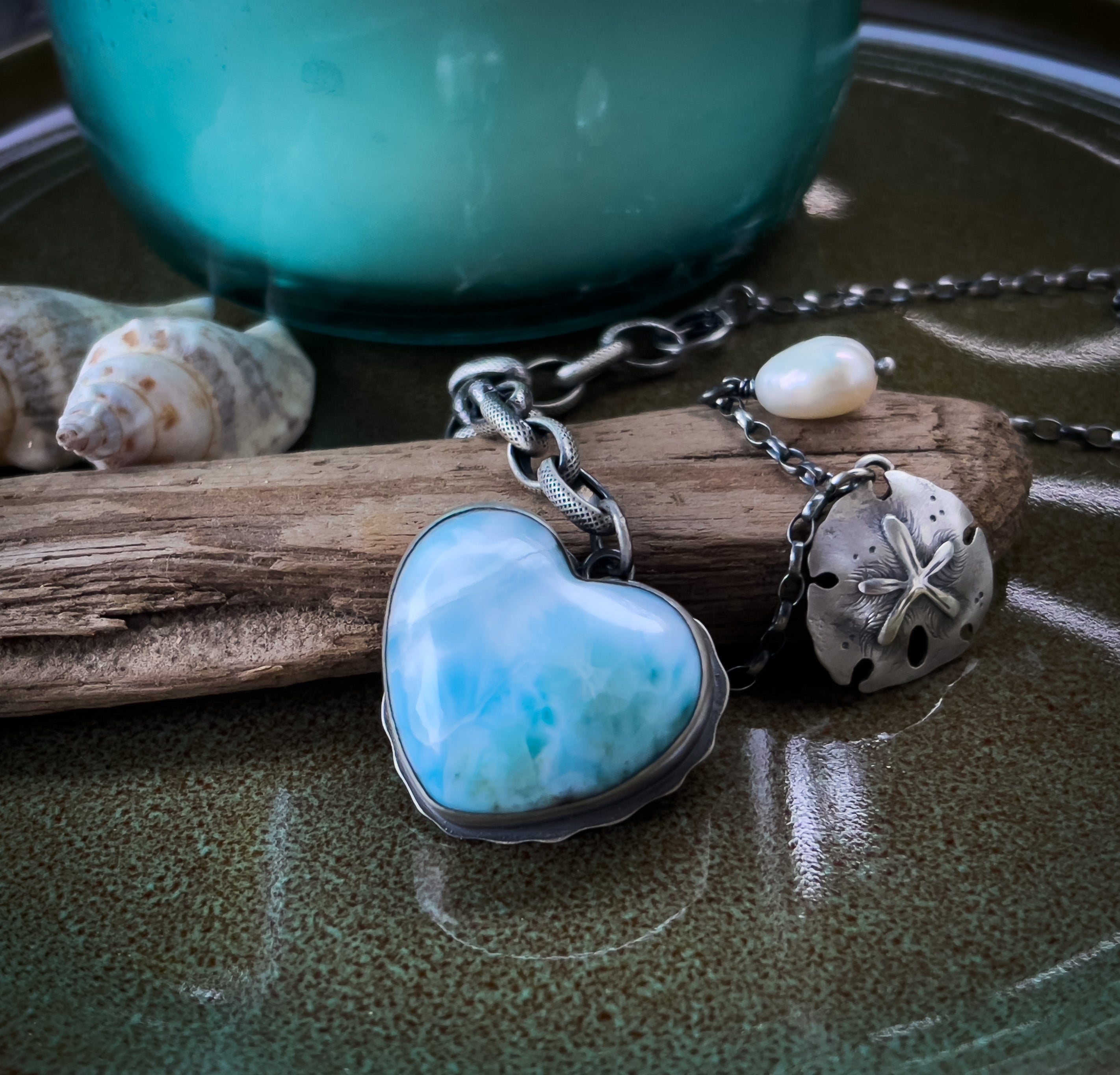 The Larimar Heart Necklace No2