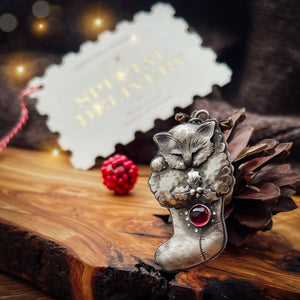 The Sleeping Christmas Kitten Necklace