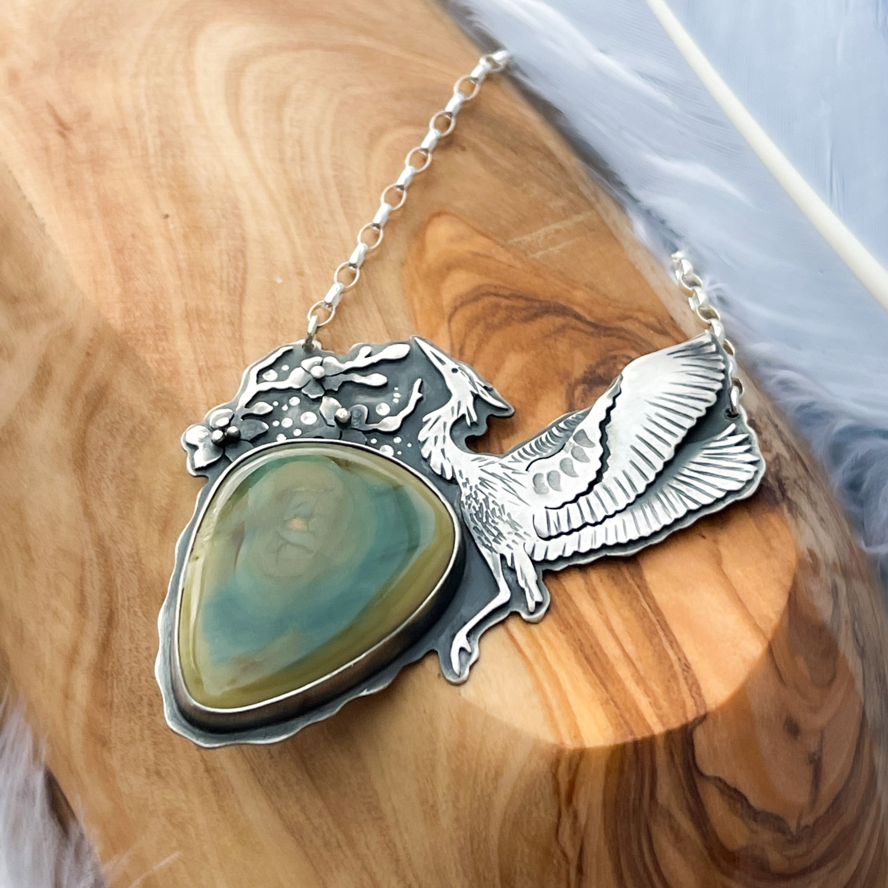 The Spring Heron Necklace II