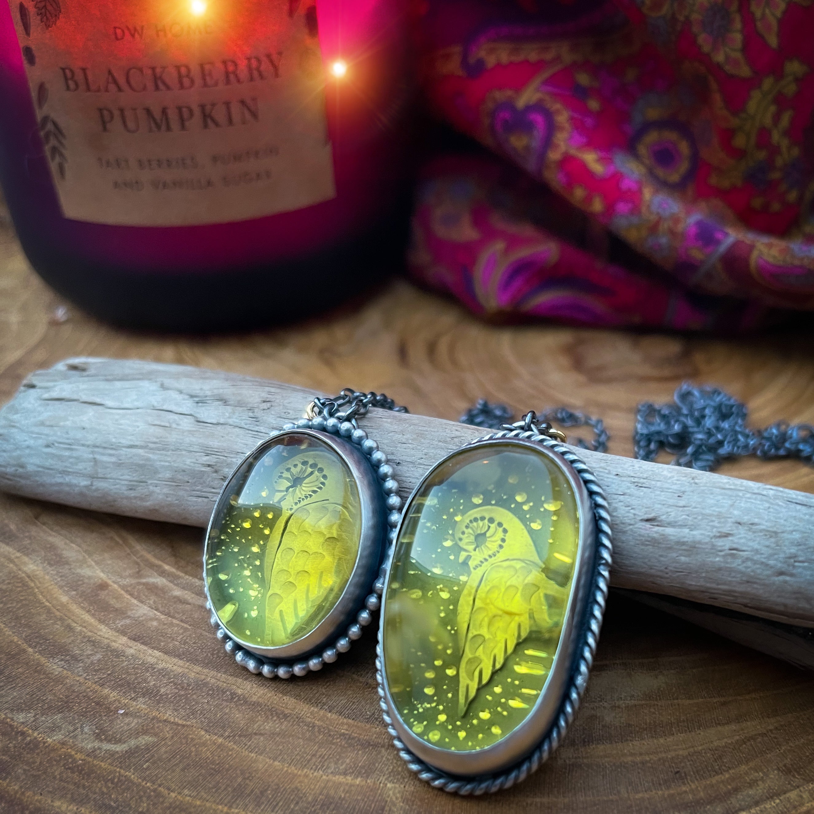 The Winter Barn Owl & Amber Neckace