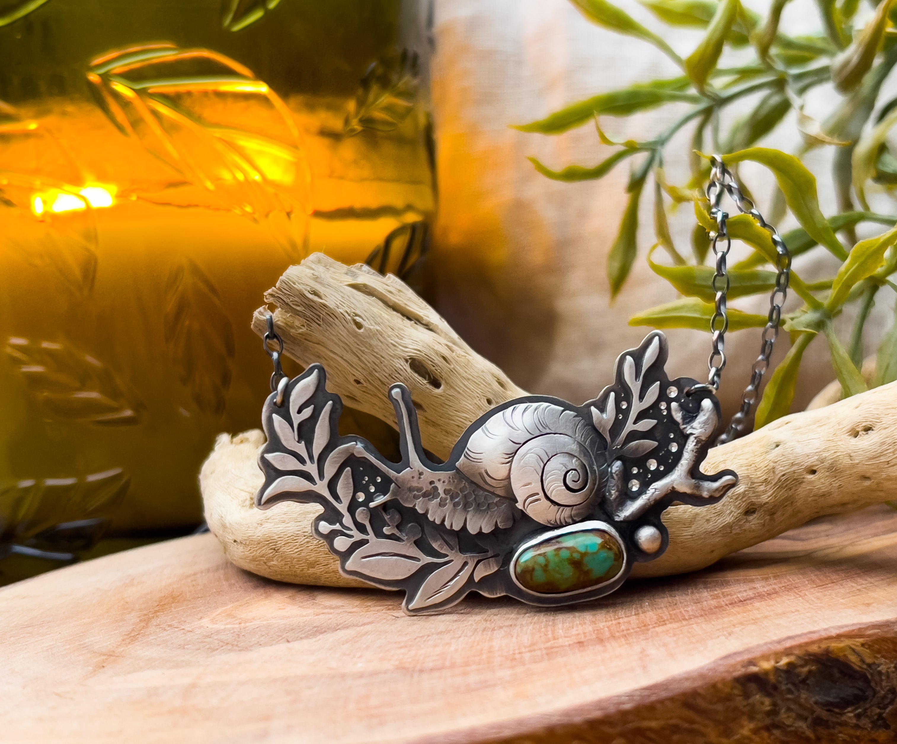 The Spring Snail Necklace & Turquoise