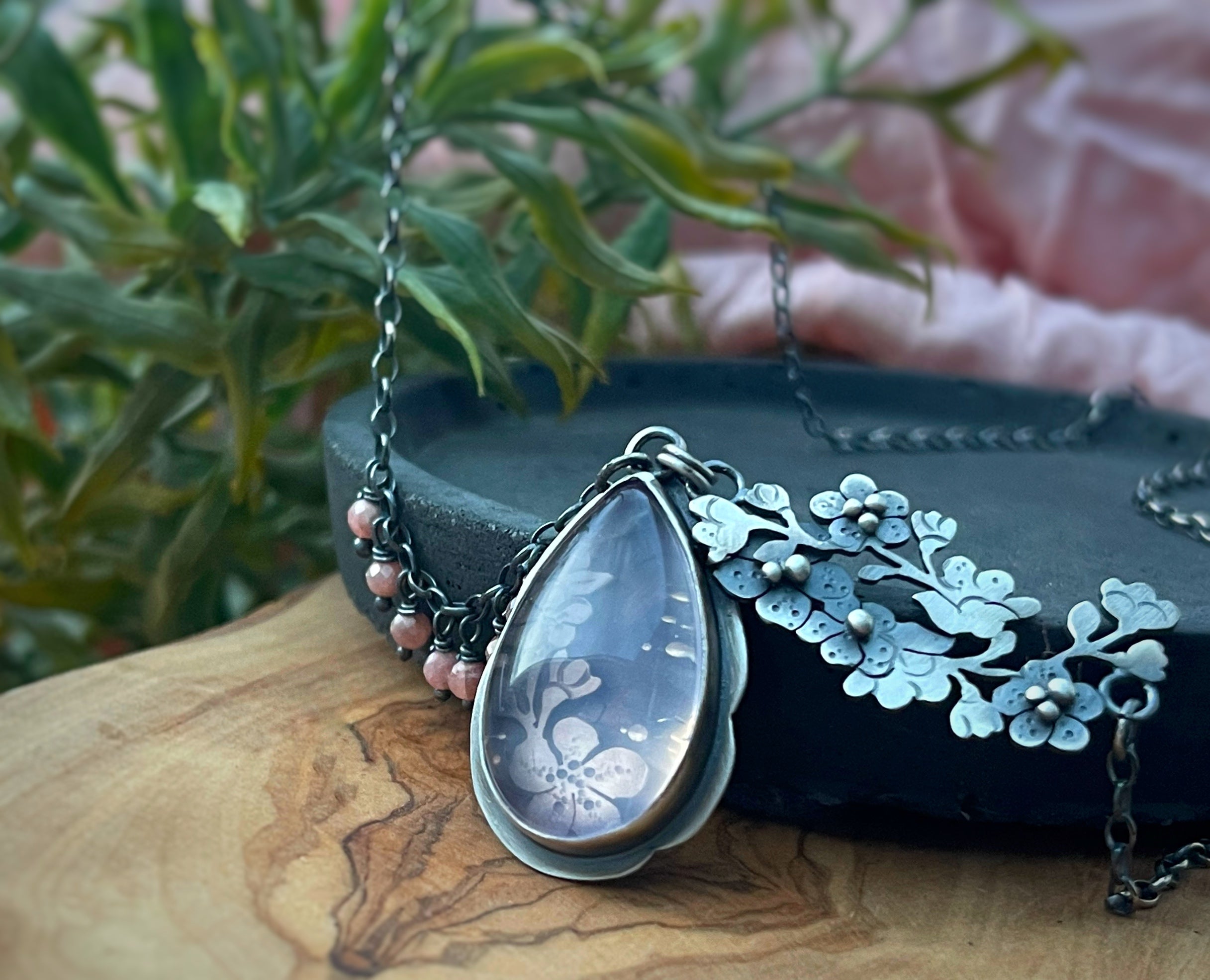 The Sakura Necklace-Rose Quartz