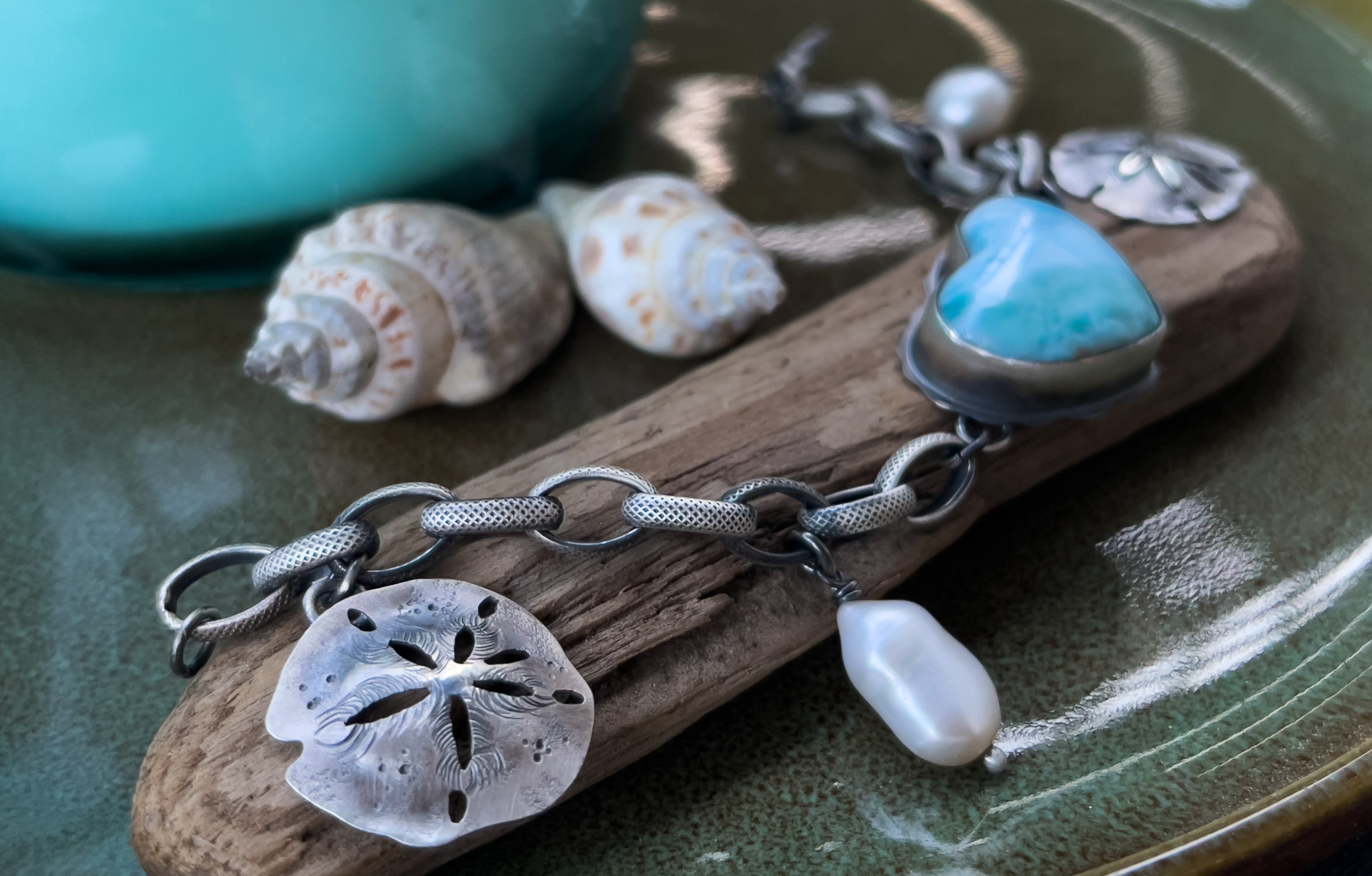 The Larimar Heart Bracelet