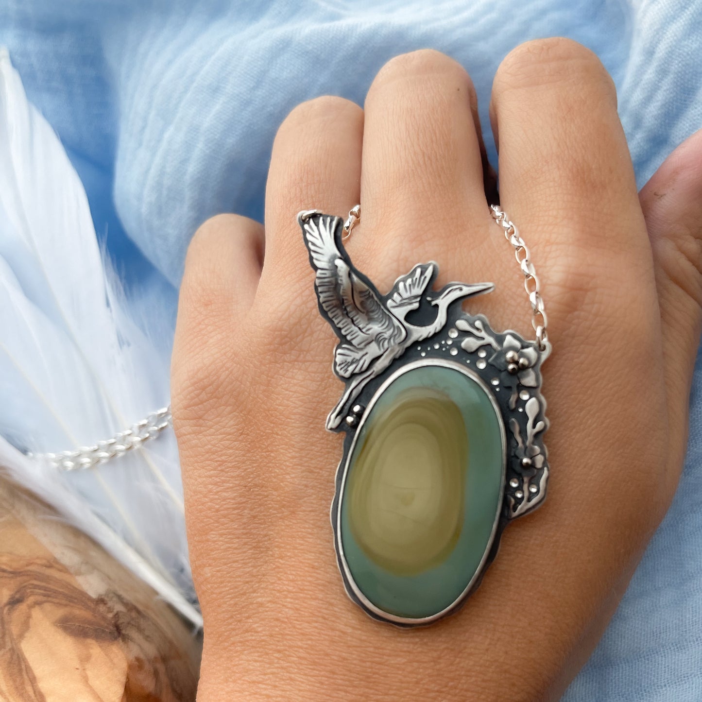 The Spring Heron Necklace I