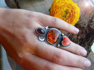 Amber Moon Ring - 7.5 US