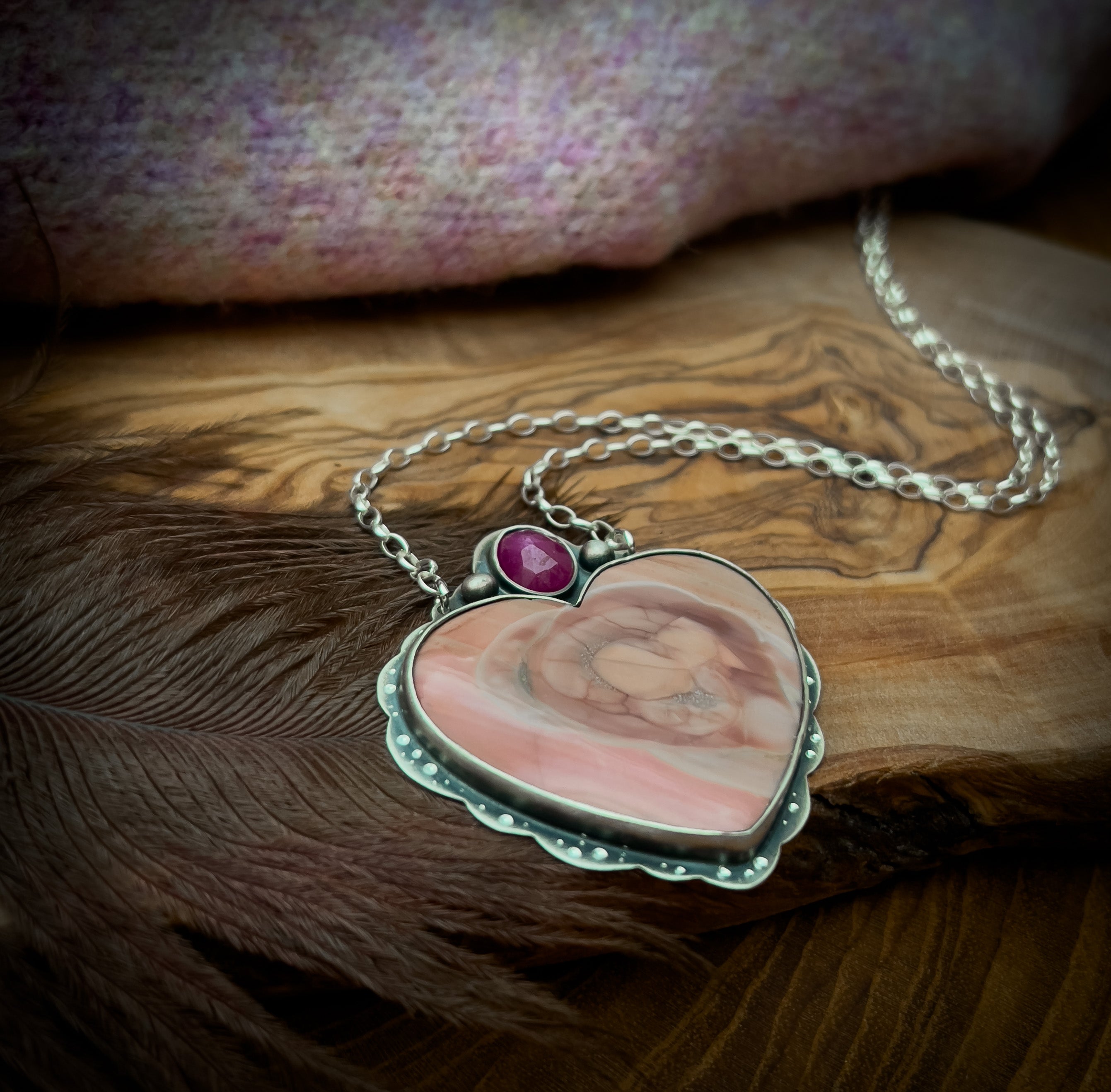 The Rose Imperial Jasper & Ruby Heart