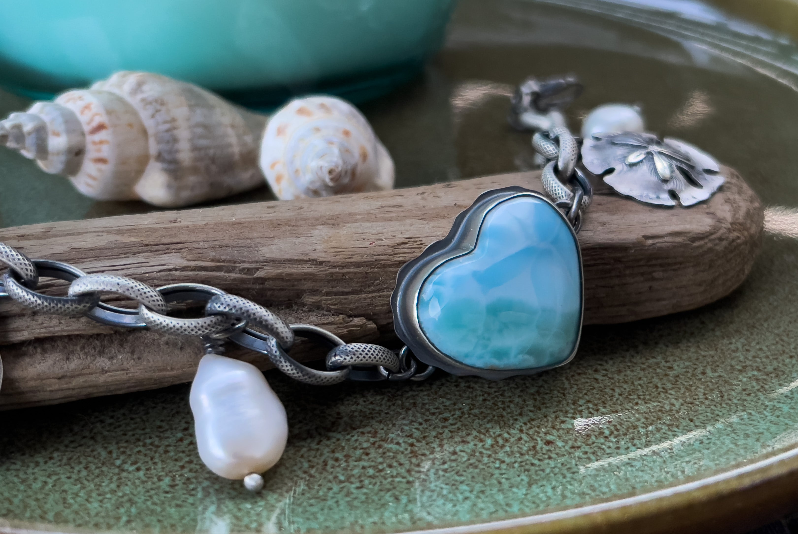 The Larimar Heart Bracelet