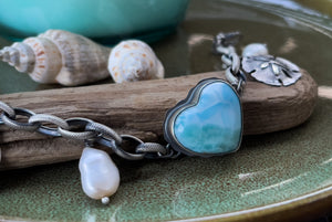 The Larimar Heart Bracelet