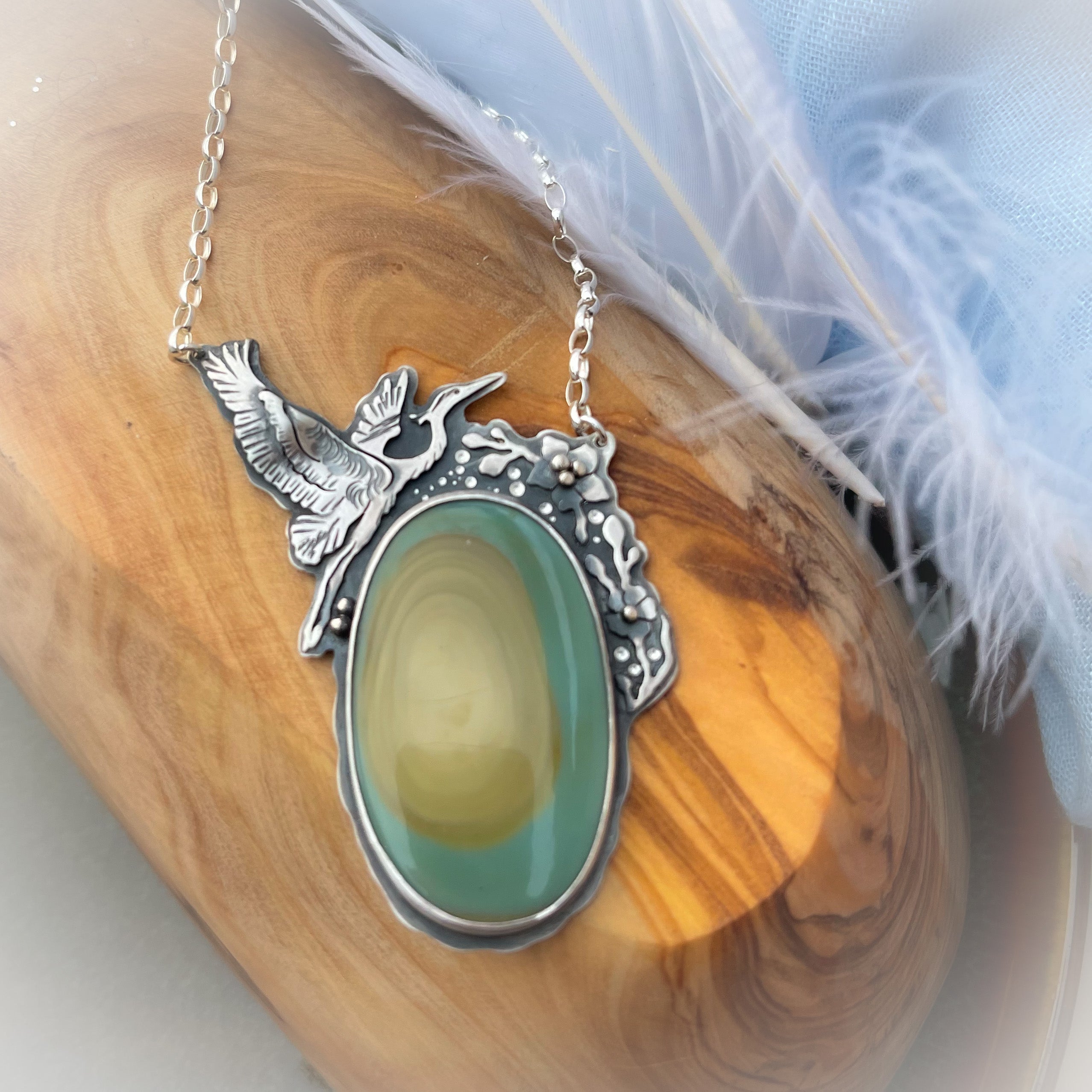 The Spring Heron Necklace I