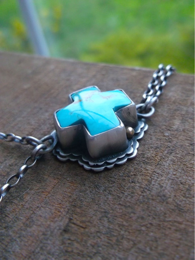 I Rise - Sterling Eagle Necklace with Turquoise