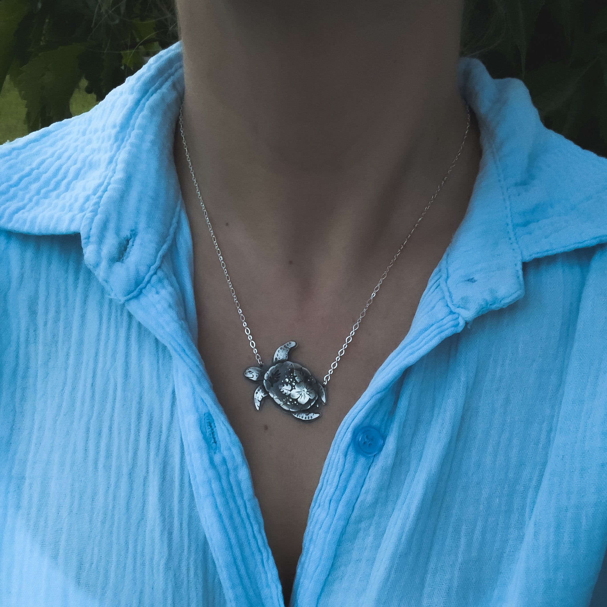 The Turtle & Hibiscus Necklace