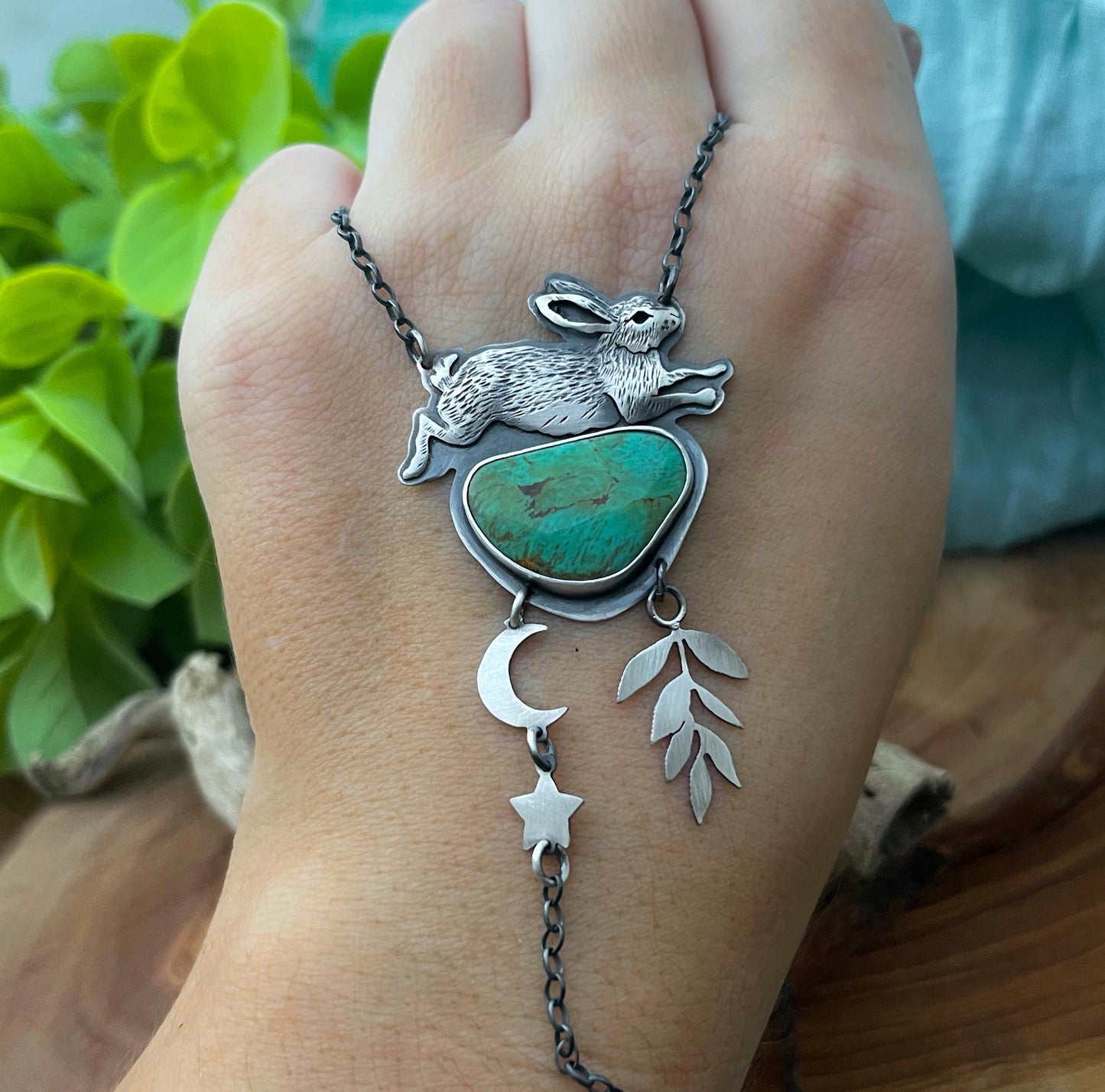 The Rabbit & Turquoise Lariat Necklace