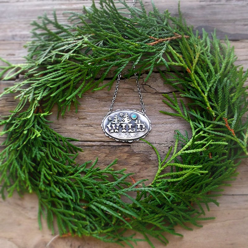 The Wild Necklace - Silversmithed Necklace with Opal