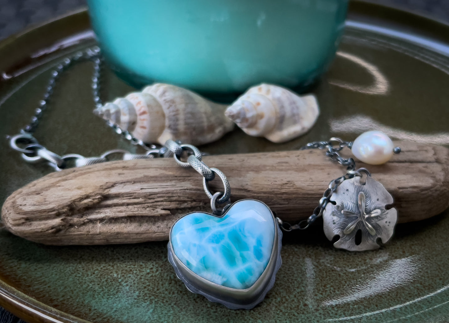 The Larimar Heart Necklace No1