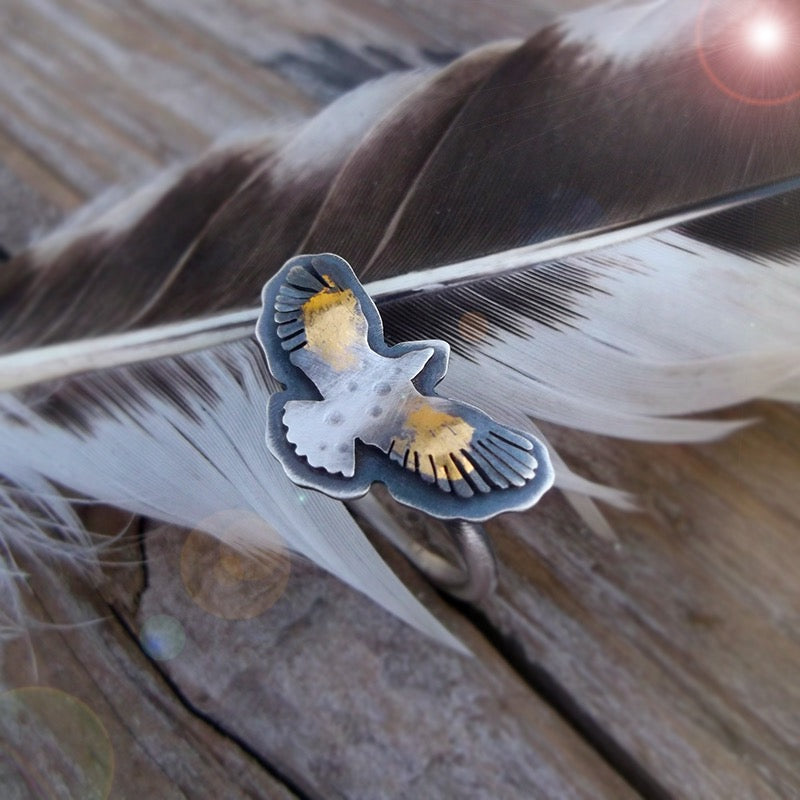 Sacred Wings Ring - Eagle Keum Boo Stackable Ring