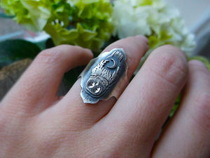 The Barred Owl Ring 8.5 US