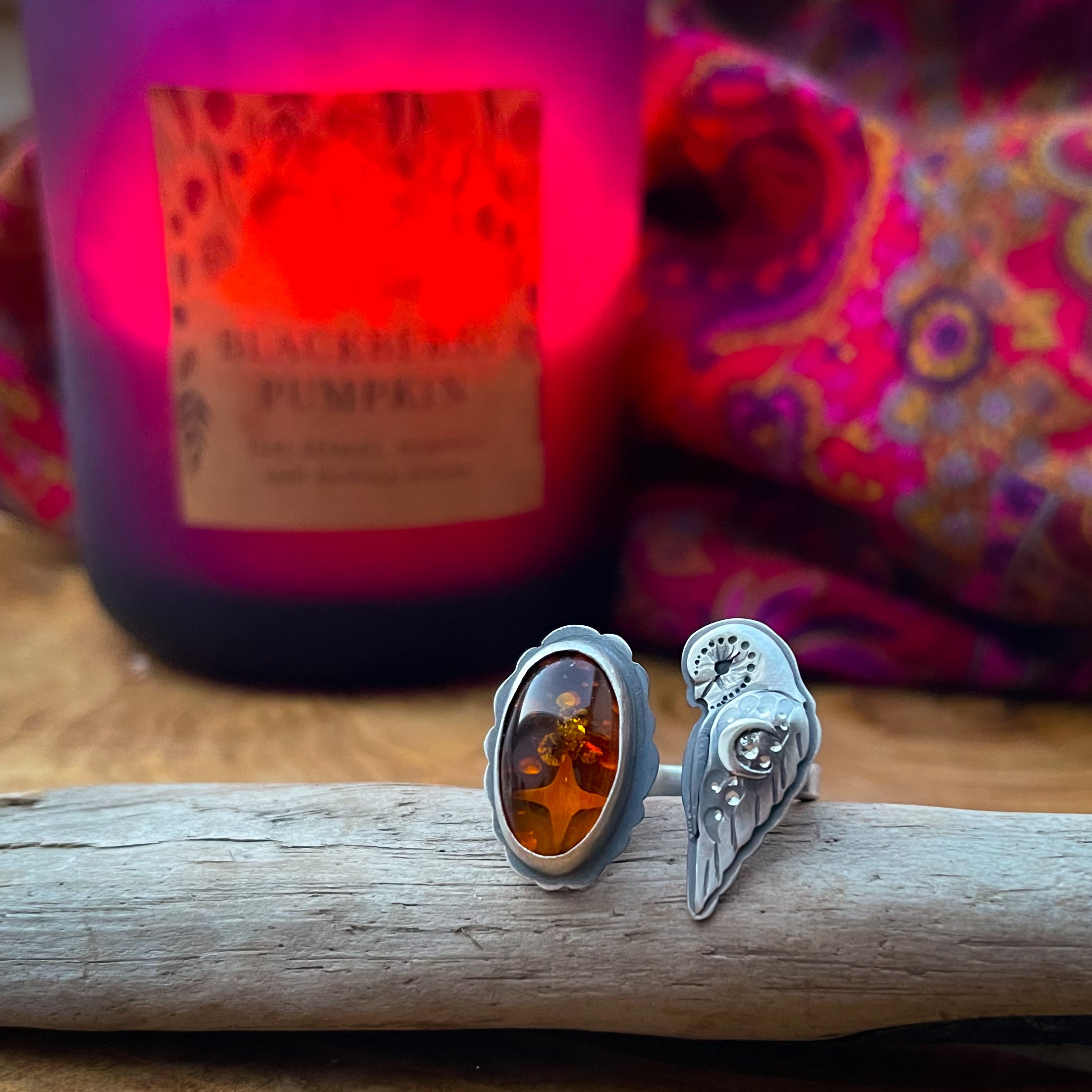 The Winter Barn Owl & Amber Ring 6 US